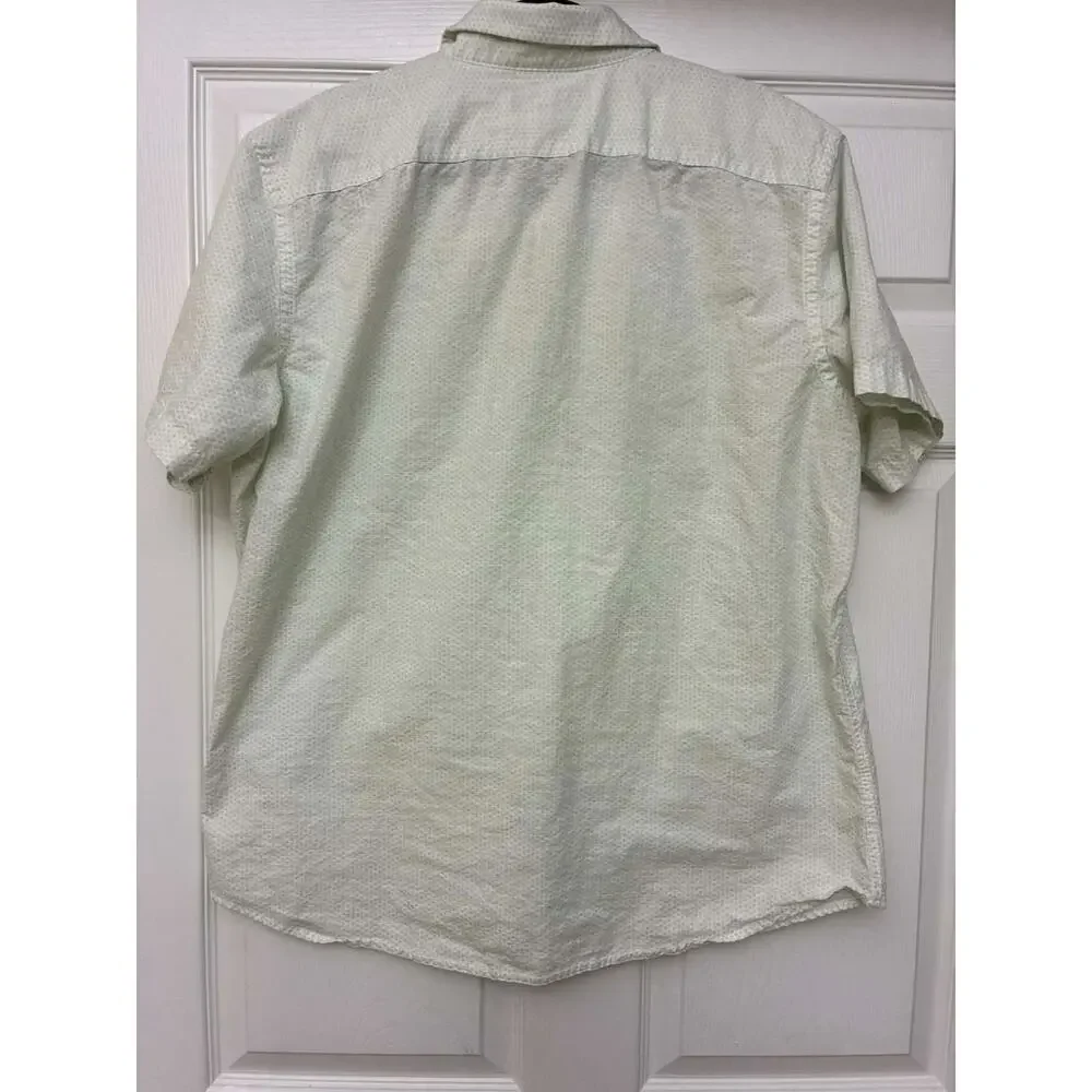 Banana Republic Mens XL Standard Fit Green Micro Print‎ Button Down Shirt